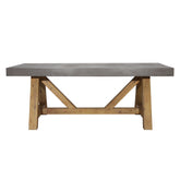 Fontana Dark Grey Concrete Finish and Natural Wood Outdoor Dining Table